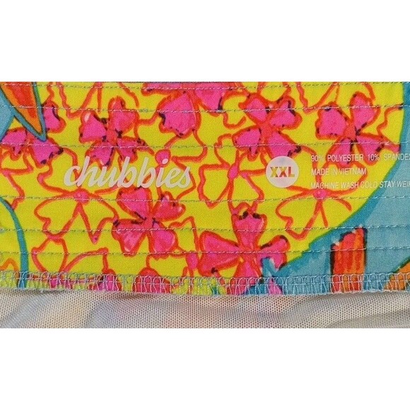 Chubbies Shorts Men Size 2XL The Hooligans Neon Pineapple Mesh Lined Swim Trunks - Picture 4 of 5